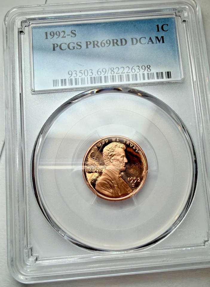 1992-S LINCOLN 1c Memorial ~ PCGS PR69RD Deep Cameo ~ 1 Pristine Spotless Coin! - Image 1 of 4