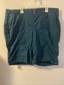Torrid Size 1 Stretch Poplin Utility Shorts Turquoise Modest 8” Summer Travel - Picture 1 of 3