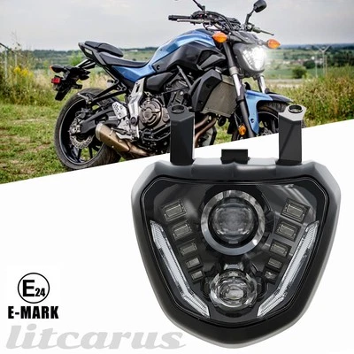 Faro LED Blanco DRL Alto/Bajo Para Yamaha MT 07 FZ 07 MT07 FZ07 Moto Foto 1 de 4