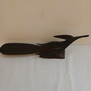 Vintage Ironwood 15" Roadrunner Carving Long Tail With Pretty Grain MCM Animal - Picture 1 of 10