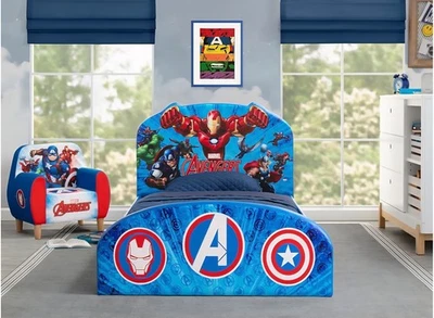 Delta children marvel avengers upholstered twin bed blue - Image 1 of 4
