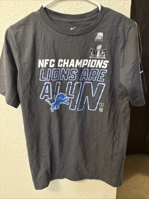NFL Detroit Lions Boys Youth Gray playoff “All In”  T-shirt Size 14/16 Large - Image 1 of 4