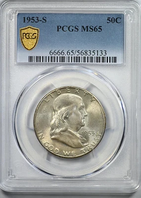 1953-S Franklin Half Dollar 50C PCGS MS65 - Image 1 of 4