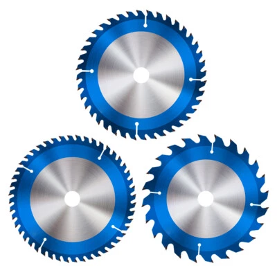 XCAN 3tlg HM Sägeblatter Holz Kreissägeblatt 165x20mm Stahl Edelstahl 24/40/48 Z - Bild 1 von 4