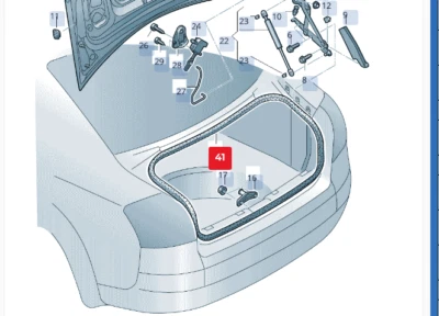 Audi A4 S4 (B6) Deck Lid Seal 8E5827705E - Image 1 of 2