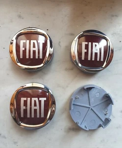 Kit 4 Tappi Coprimozzo logo FIAT 60mm Cerchi in Lega borchie ruote Fiat - Foto 1 di 2