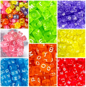 100X Cubi Trasparenti Multicolori Lettere Miste In Acrilico - Bild 1 von 10