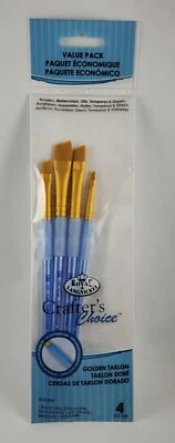 Royal Crafters Choice Brush Set Pack Gold Taklon Artist Angular Reborn Supplies - Image 1 of 4