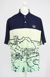 SERGIO TACCHINI MC MONTE CARLO POLO HOMME BLEU BLANC TENNIS TEE PRIX CONSEILLÉ 140 £ ANNONCE - Photo 1/6