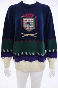 ST JOHNS BAY Blue/Green ROCKY MOUNTAIN SKI SWEATER Snowboard Men's M 38-40 - Picture 1 of 6