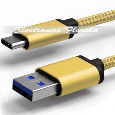 Lote de cable de carga rápida USB-C de nailon trenzado tipo C cargador para Galaxy S10 a S24 Foto 1 de 4
