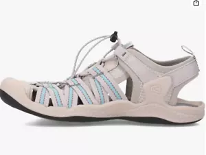 KEEN Women's Drift Creek H2 Closed Toe Water Sandals, Cream/Turquoise-Size 10 - Picture 1 of 7