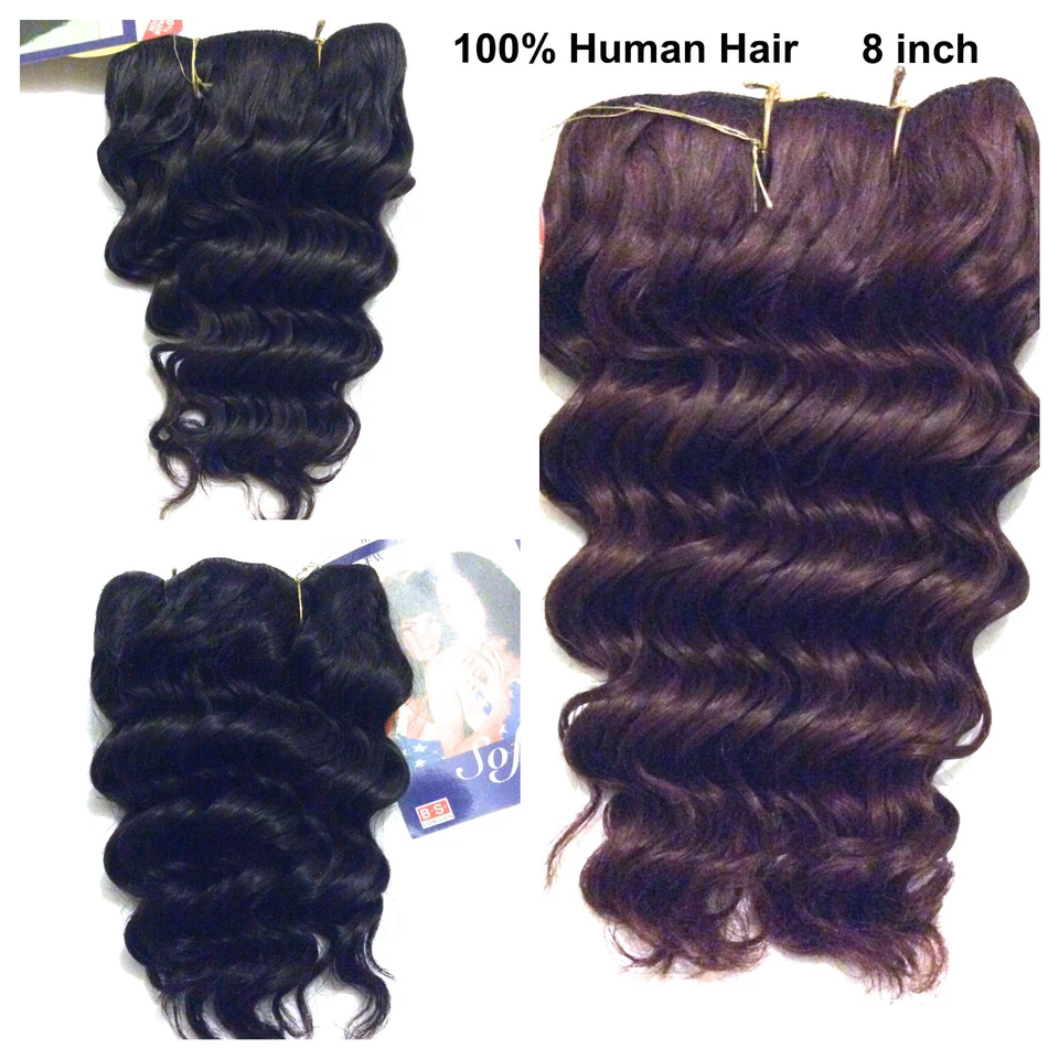 100% HUMAN HAIR - LA TREND 8 inches WET and WAVY French Weaves