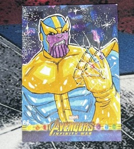 2018 Upper Deck Avengers Infinity War Brian Roger’s Artist Sketch Card Thanos