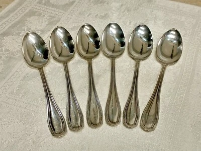 1919 WM. ROGERS & SON Clinton Pattern  5 7/8" Spoons - Set Of 6  - No Mono - Image 1 of 4