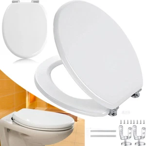 Copriwater Universale Copri WC Legno MDF Coprivaso Sedile Bianco Water pesante - Foto 1 di 5