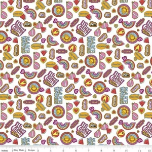 Tela de algodón blanco Malibu Barbie de Riley Blake C11724 43" x 1 mtr - Imagen 1 de 1