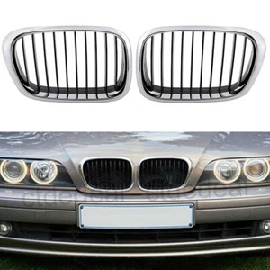 2X Nieren Kühlergrill Frontgrill Chrom+Schwarz Für BMW 5er E39 Touring 1999-2003 - Picture 1 of 9