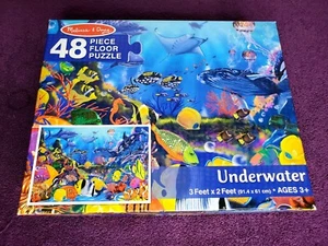 Underwater Puzzle Melissa and Doug Jumbo 48 Pc Complete 3 x 2 Feet Fish USED - Picture 1 of 4