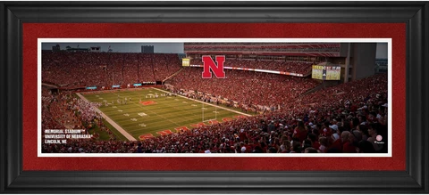 Nebraska Huskers Framed 10x30 Memorial Stadium Panoramic Photo Cover