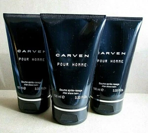 SET OF 3 CARVEN POUR HOMME AFTER SHAVE BALM 100 ML 3.33 OZ AFTERSHAVE NEW NO BOX - Picture 1 of 1