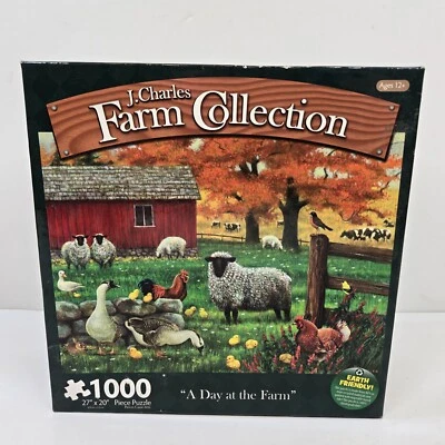 J. Charles Jigsaw Puzzle A Day at the Farm Animal 1000 件 27 英寸 x 20 英寸 2010 卡明 — 第 1/4 张图片