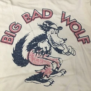 Disney Big Bad Wolf Shirt Boys 5-6 Vintage Style Tee Destination Vacation NWT - Picture 1 of 5
