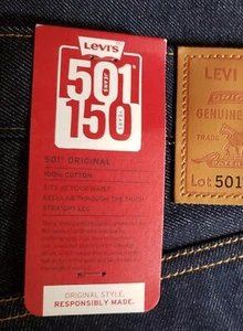 Levi's 501 "150th" Anniversary Shrink-to-Fit Selvedge Raw Men's Jeans W30 x L32 - Picture 1 of 22
