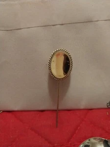 Antique Anson Engravable Oval Plaque 12K GF Stick Pin 5.99 grams - Picture 1 of 2