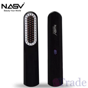 Portable Cordless Ionic Beard or Hair Electric Straightening Straightener Brush - Picture 1 of 8