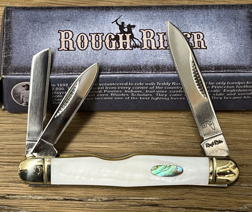 Rough Rider RR 428  Pearl Handle Center Swell Whittler Pocket Knife - Image 1 of 4