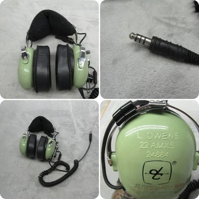 David Clark Aviation Headset Pilot Aircraft H10-76 Green Untested USA Made - Image 1 of 4