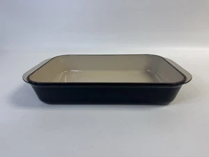 Le Creuset Black Cast Iron Rect Baking Roasting Dish Pan #30 Made in France - Picture 1 of 10