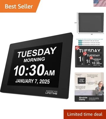 Durable 8-Inch Digital Clock for Elderly - Auto-Dimming & Multi-Language Support - Image 1 of 4
