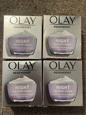 Olay Regenerist Night Recovery Cream  Fragrance-Free New 4 Boxes 48 Grams - Image 1 of 3