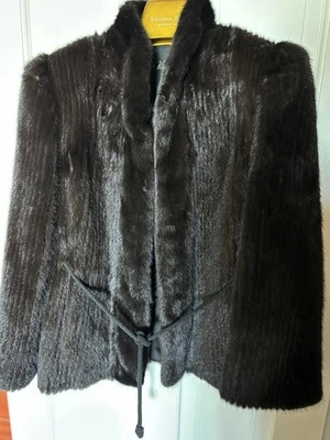 Vtg Mink Jacket Black Fur Coat Ladies Small 1980’s Excellent Preowned Condition  - Image 1 of 4