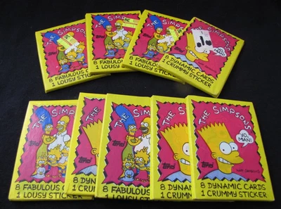 (9) 1990 Topps THE SIMPSON'S Homer Bart Simpson Trading Card Wax Packs LOT - Image 1 of 3