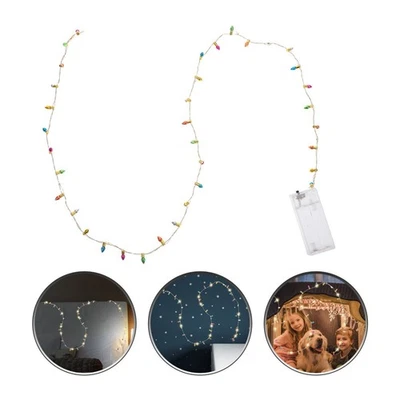  4 Pcs Filo Di Neon Natalizio Mini Luci Per Albero Natale Ghirlanda Dell'albero - Immagine 1 di 4