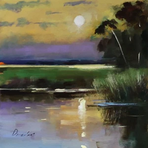 UKRAINE LANDSCAPE Oil painting contemporary 8x8 UKRAINE Demenko Natalia - Picture 1 of 12
