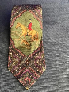 Polo Ralph Lauren Equestrian Hunt Scene Vintage Horse & Rider Design - Picture 1 of 4