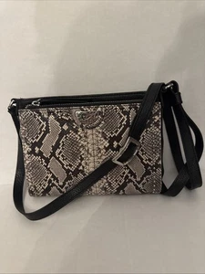 Brighton City Organizer/Small Jagger Python/Black Crossbody Organizer - Picture 1 of 12