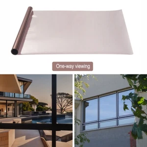 Reflective One Way Mirror Window Film Static Cling Privacy Glass Tint UV Blocked - Picture 1 of 18