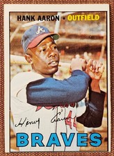 1967 Topps #250 Hank Aaron Atlanta Braves Authentic Original Baseball Card