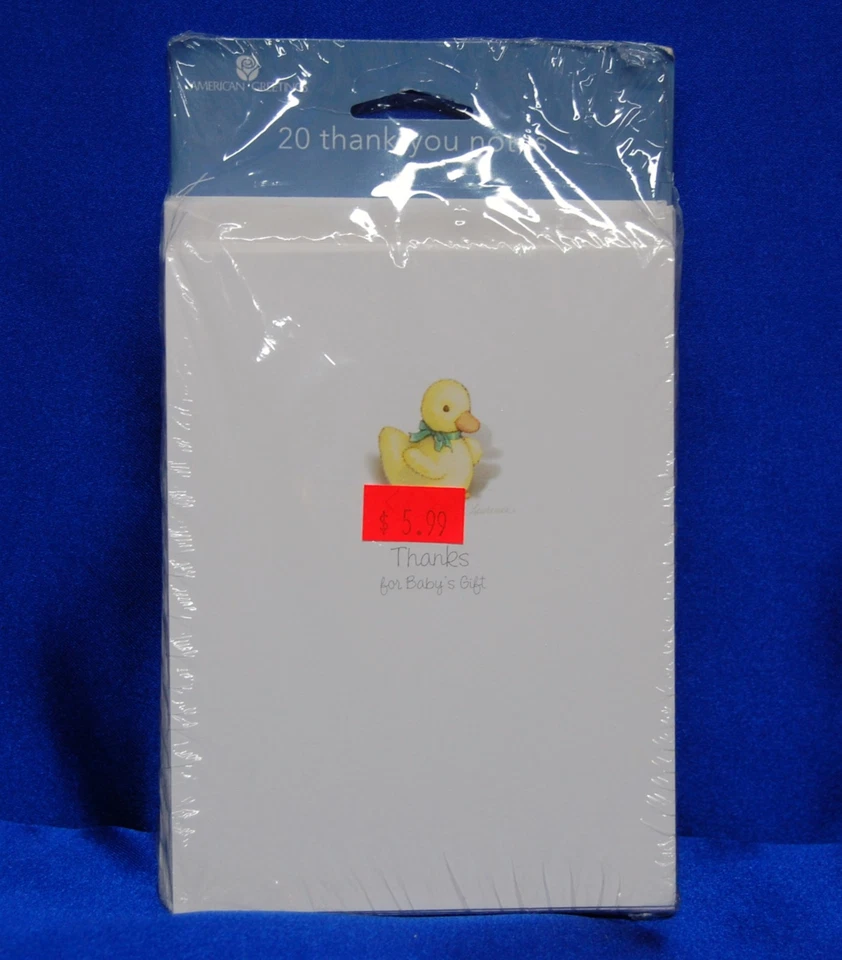 Tarjetas de agradecimiento de regalo para bebé, 20 tarjetas con sobres tarjetas de agradecimiento de pato amarillo Foto 1 de 1