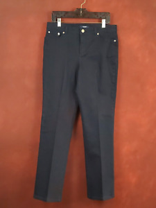 Chaps Women's Navy Blue 5 Pocket Boot Cut Stretch Denim Pants Size 10
