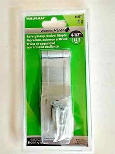 Swivel Staple Safety Hasp 4-1/2" Doors/Sheds/Trailers Rust Resist HILLMAN 852511 - Picture 1 of 4