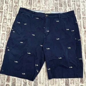 Alexander Julian Shorts Nautical Sharks Fish Beach Summer Boat 34 Preppy Chino - Picture 1 of 6