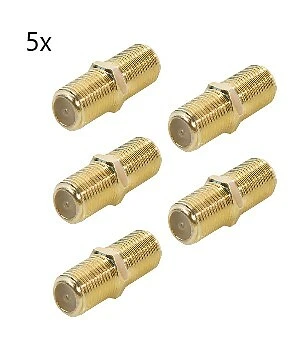 TRANSMEDIA 5x SAT Kabel Verlängerung F-Verbinder 2x F-Buchse Adapter Koax vergoldet FF13GL