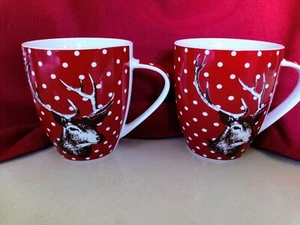 TAZAS DE TÉ CAFÉ NAVIDAD RENO TAZAS COLECCIÓN JOYEUX ROJO NUEVO - Imagen 1 de 7