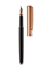 Otto Hutt design01 Fountain Pen Thread Guilloché Black Rose Gold Medium Nib - Picture 1 of 3